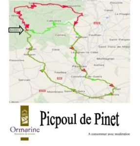 Parcours de la randonnée de l'Ormarine